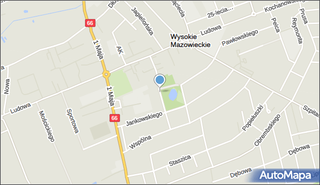 Wysokie Mazowieckie, Mickiewicza Adama, mapa Wysokie Mazowieckie