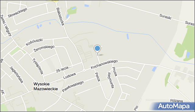 Wysokie Mazowieckie, Miłosza Czesława, mapa Wysokie Mazowieckie