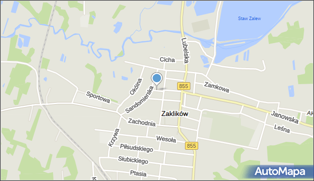 Zaklików, Mickiewicza Adama, mapa Zaklików