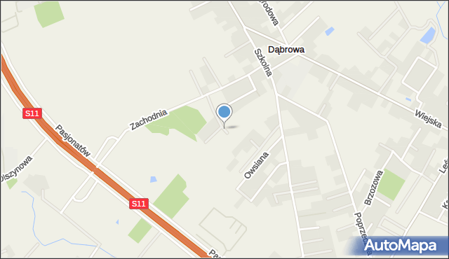 Zakrzewo gmina Dopiewo, Mickiewicza Adama, mapa Zakrzewo gmina Dopiewo