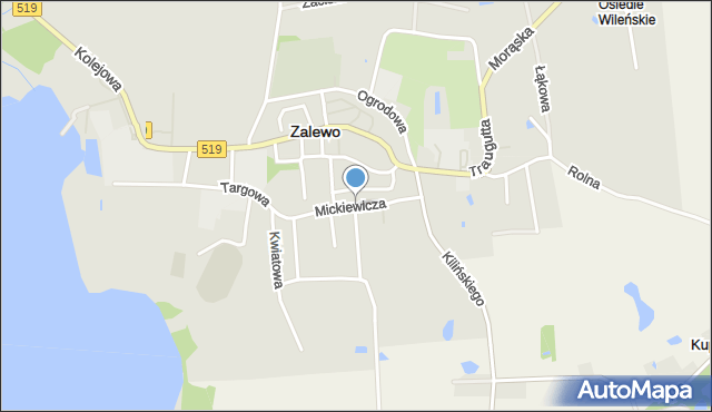 Zalewo powiat iławski, Mickiewicza Adama, mapa Zalewo powiat iławski