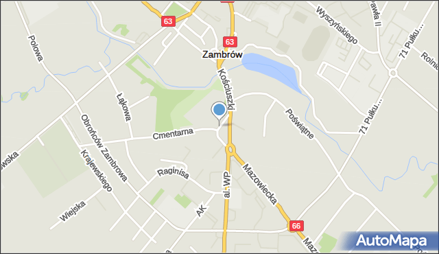 Zambrów, Milenijna, mapa Zambrów