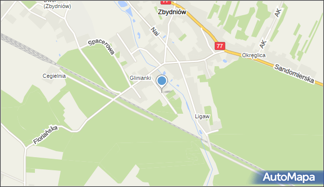 Zbydniów gmina Zaleszany, Miodowa, mapa Zbydniów gmina Zaleszany