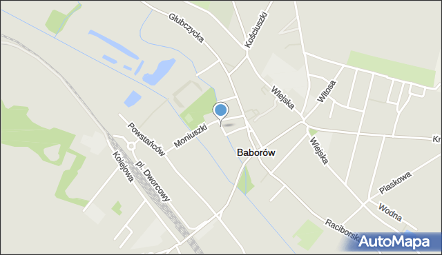 Baborów, Młynówka, mapa Baborów