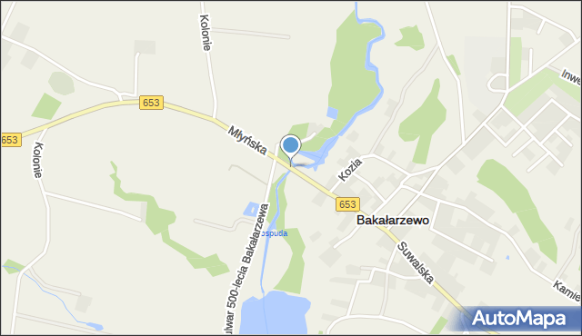 Bakałarzewo, Młyńska, mapa Bakałarzewo