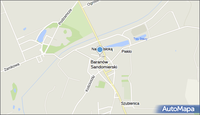 Baranów Sandomierski, Młynowa, mapa Baranów Sandomierski
