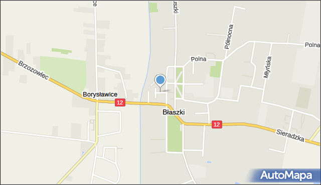 Błaszki, Mleczarska, mapa Błaszki
