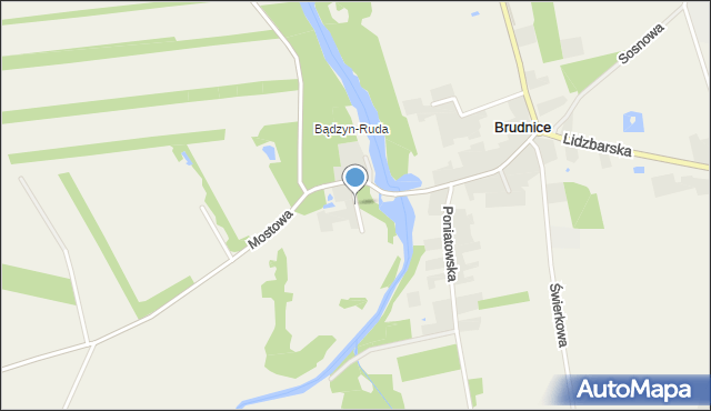 Brudnice, Młyńska, mapa Brudnice