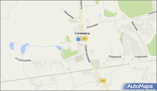 Cerekwica gmina Rokietnica, Młyńska, mapa Cerekwica gmina Rokietnica