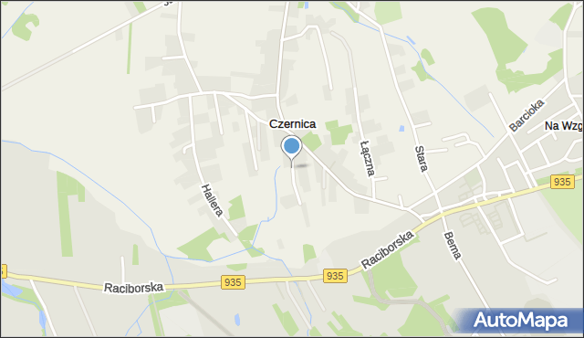 Czernica gmina Gaszowice, Młyńska, mapa Czernica gmina Gaszowice