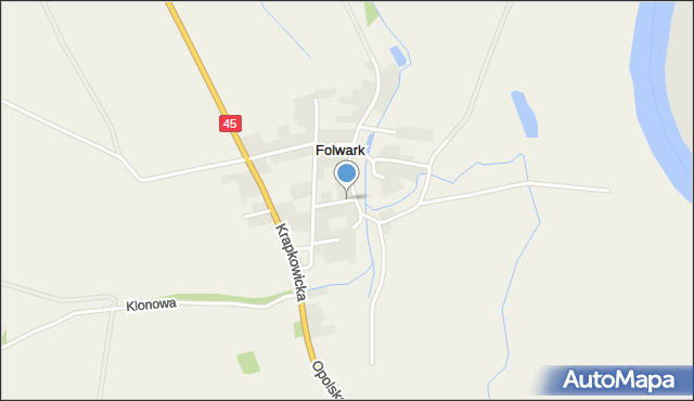 Folwark gmina Prószków, Młyńska, mapa Folwark gmina Prószków