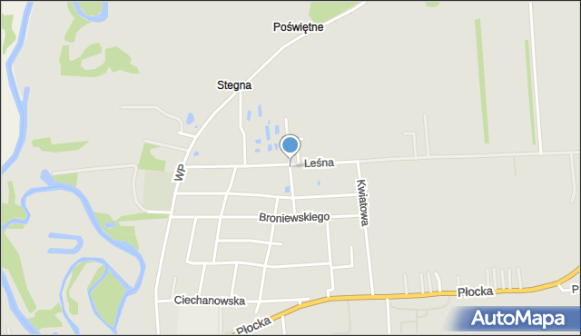 Glinojeck, Młodzieżowa, mapa Glinojeck