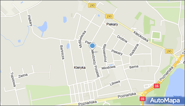 Gniezno, Młodzieży Polskiej, mapa Gniezna