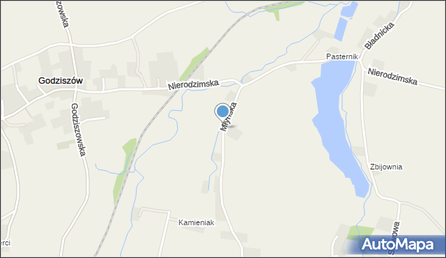 Godziszów gmina Goleszów, Młyńska, mapa Godziszów gmina Goleszów