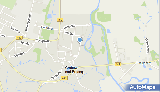 Grabów nad Prosną, Młyńska, mapa Grabów nad Prosną