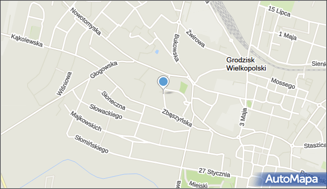 Grodzisk Wielkopolski, Młyńska, mapa Grodzisk Wielkopolski