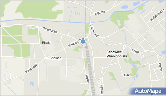 Janowiec Wielkopolski, Młyńska, mapa Janowiec Wielkopolski