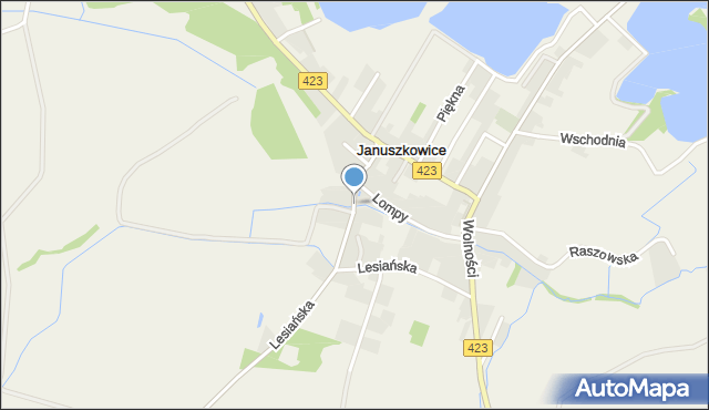 Januszkowice gmina Zdzieszowice, Młyńska, mapa Januszkowice gmina Zdzieszowice