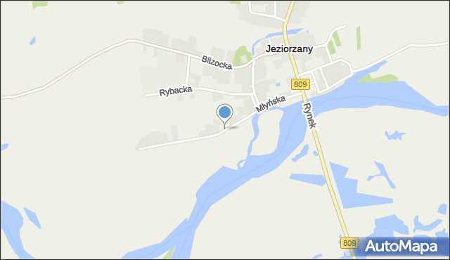 Jeziorzany powiat lubartowski, Młyńska, mapa Jeziorzany powiat lubartowski