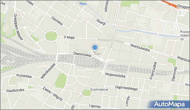 Katowice, Młyńska, mapa Katowic