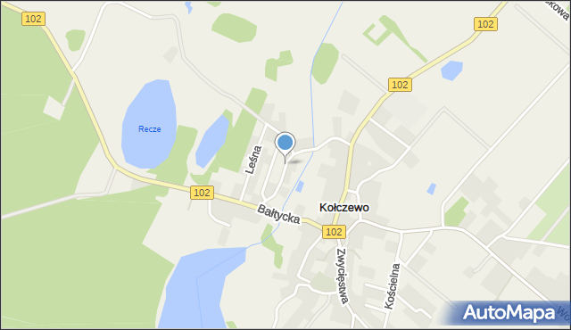 Kołczewo, Młyńska, mapa Kołczewo