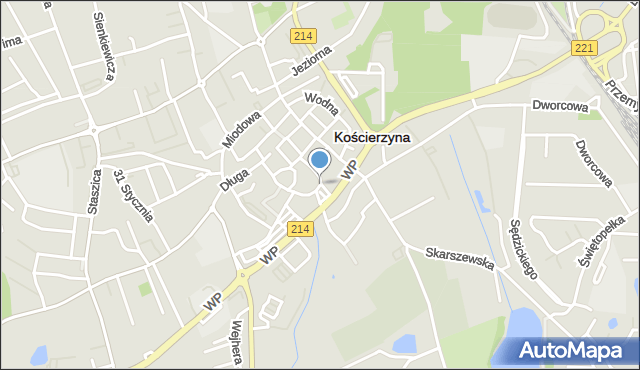 Kościerzyna, Młyńska, mapa Kościerzyna