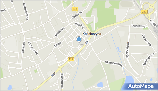 Kościerzyna, Młyńska, mapa Kościerzyna