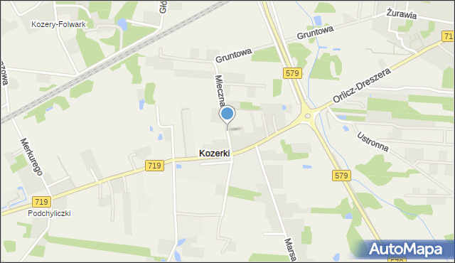 Kozerki, Mleczna, mapa Kozerki