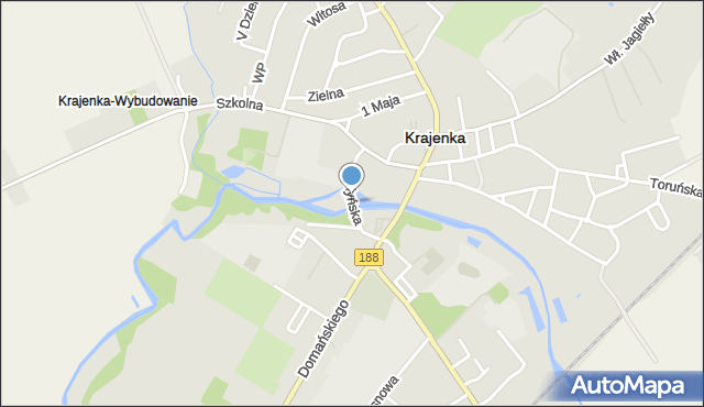 Krajenka, Młyńska, mapa Krajenka