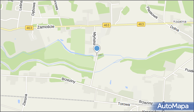 Krasiejów, Młyńska, mapa Krasiejów