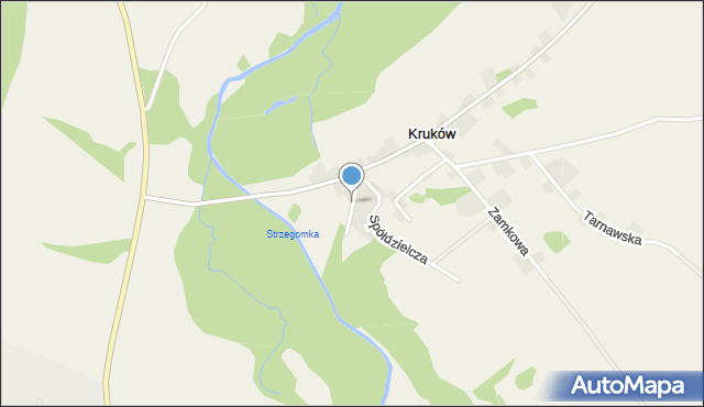 Kruków, Młyńska, mapa Kruków