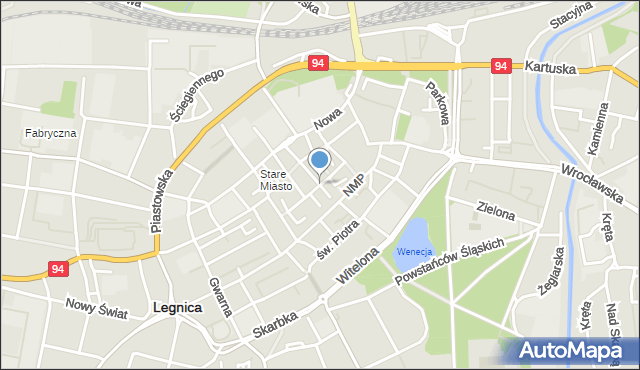 Legnica, Młynarska, mapa Legnicy