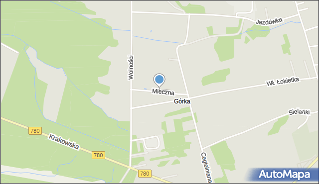 Libiąż, Mleczna, mapa Libiąż