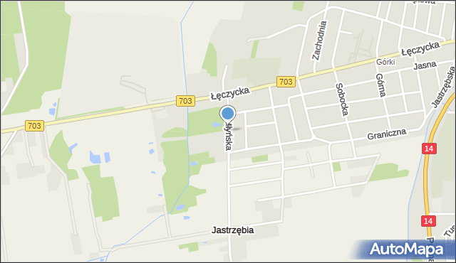 Łowicz, Młyńska, mapa Łowicza