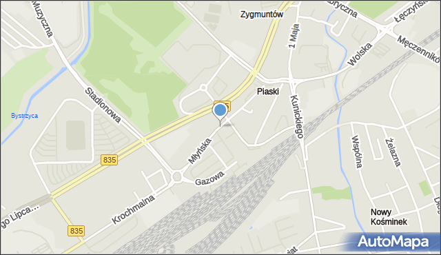 Lublin, Młyńska, mapa Lublina