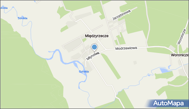Międzyrzecze gmina Supraśl, Młynowa, mapa Międzyrzecze gmina Supraśl