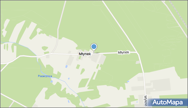 Młynek gmina Ujazd, Młynek, mapa Młynek gmina Ujazd