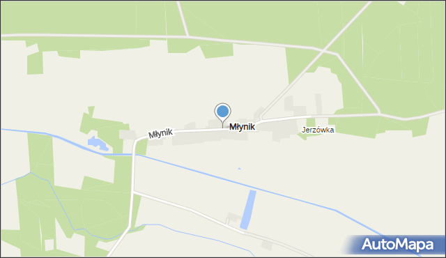 Młynik gmina Sośnie, Młynik, mapa Młynik gmina Sośnie