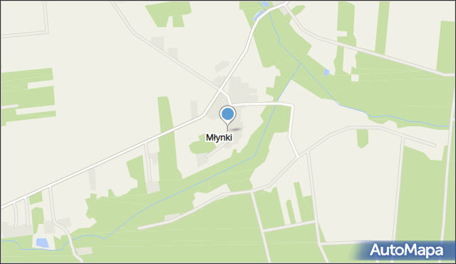 Młynki gmina Wodynie, Młynki, mapa Młynki gmina Wodynie