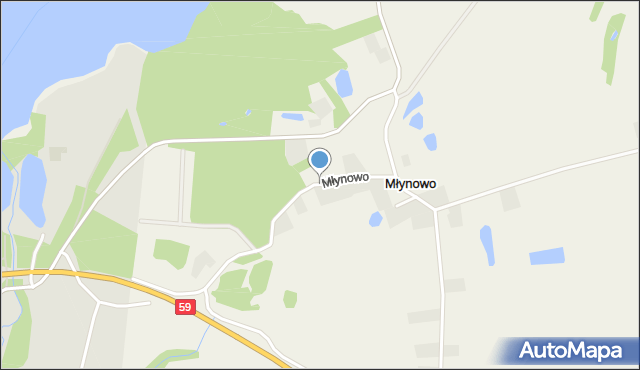 Młynowo gmina Mrągowo, Młynowo, mapa Młynowo gmina Mrągowo