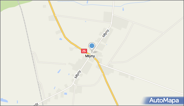 Młyny gmina Strzelno, Młyny, mapa Młyny gmina Strzelno