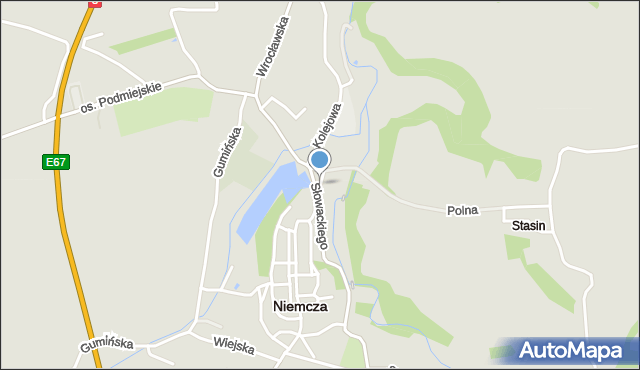 Niemcza, Młyńska, mapa Niemcza