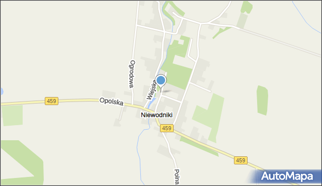 Niewodniki, Młyńska, mapa Niewodniki