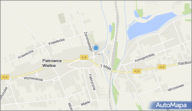 Pietrowice Wielkie, Młyńska, mapa Pietrowice Wielkie