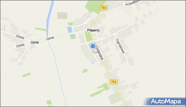 Pławno gmina Gidle, Młynarska, mapa Pławno gmina Gidle