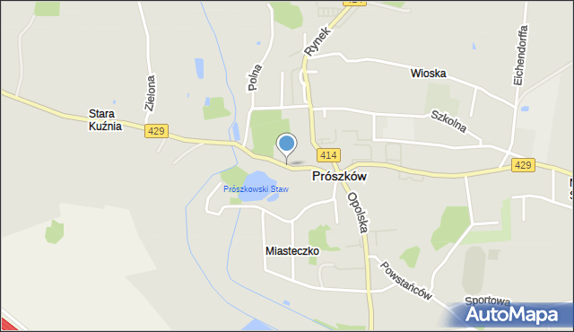 Prószków, Młyńska, mapa Prószków