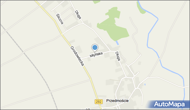 Przedmoście gmina Głogów, Młyńska, mapa Przedmoście gmina Głogów