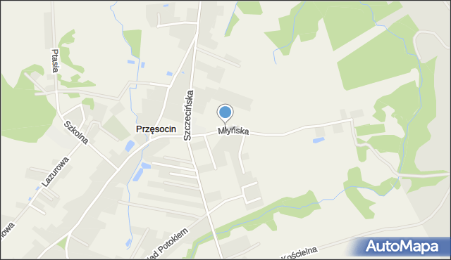 Przęsocin, Młyńska, mapa Przęsocin