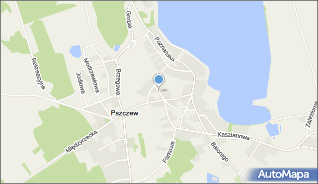 Pszczew, Młyńska, mapa Pszczew