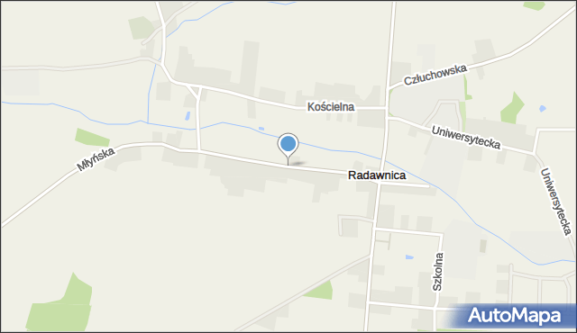 Radawnica, Młyńska, mapa Radawnica